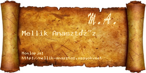 Mellik Anasztáz névjegykártya